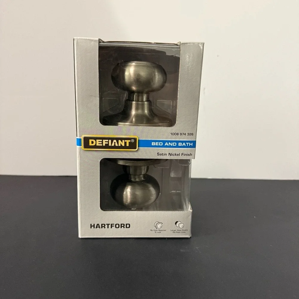 Defiant Hartford Satin Nickel Bed and Bath Privacy Door Knob